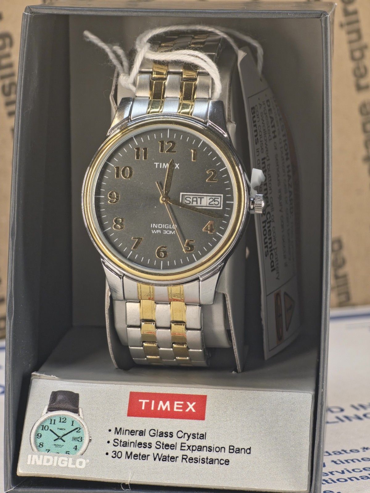 Timex T26481, Easy Reader, Men’s, 2-Tone Expansion, Day/Date, Indiglo.