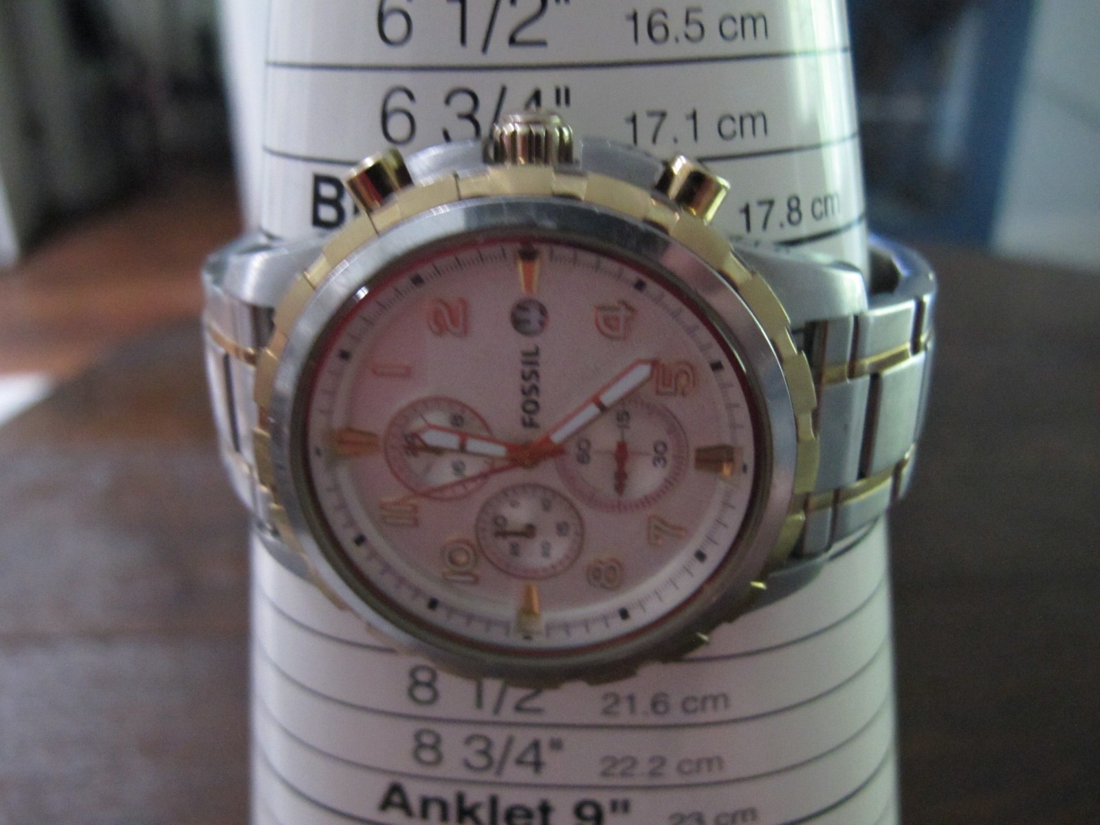 Fossil Dean Chronograph Dial Two Tone Steel FS4795IE Quartz 45mm Silver