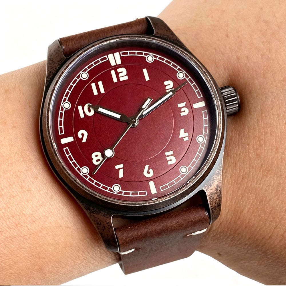 Japan NH35 PVD Retro Case TANDORIO 39mm Military Dive 2824 Automatic Watch Men