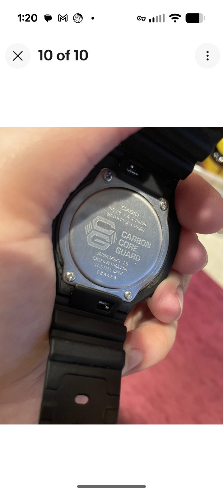 Casio G-Shock GA2100VB-1A Casio Virtual World Carbon Core Men’s Ana-Digi Watch