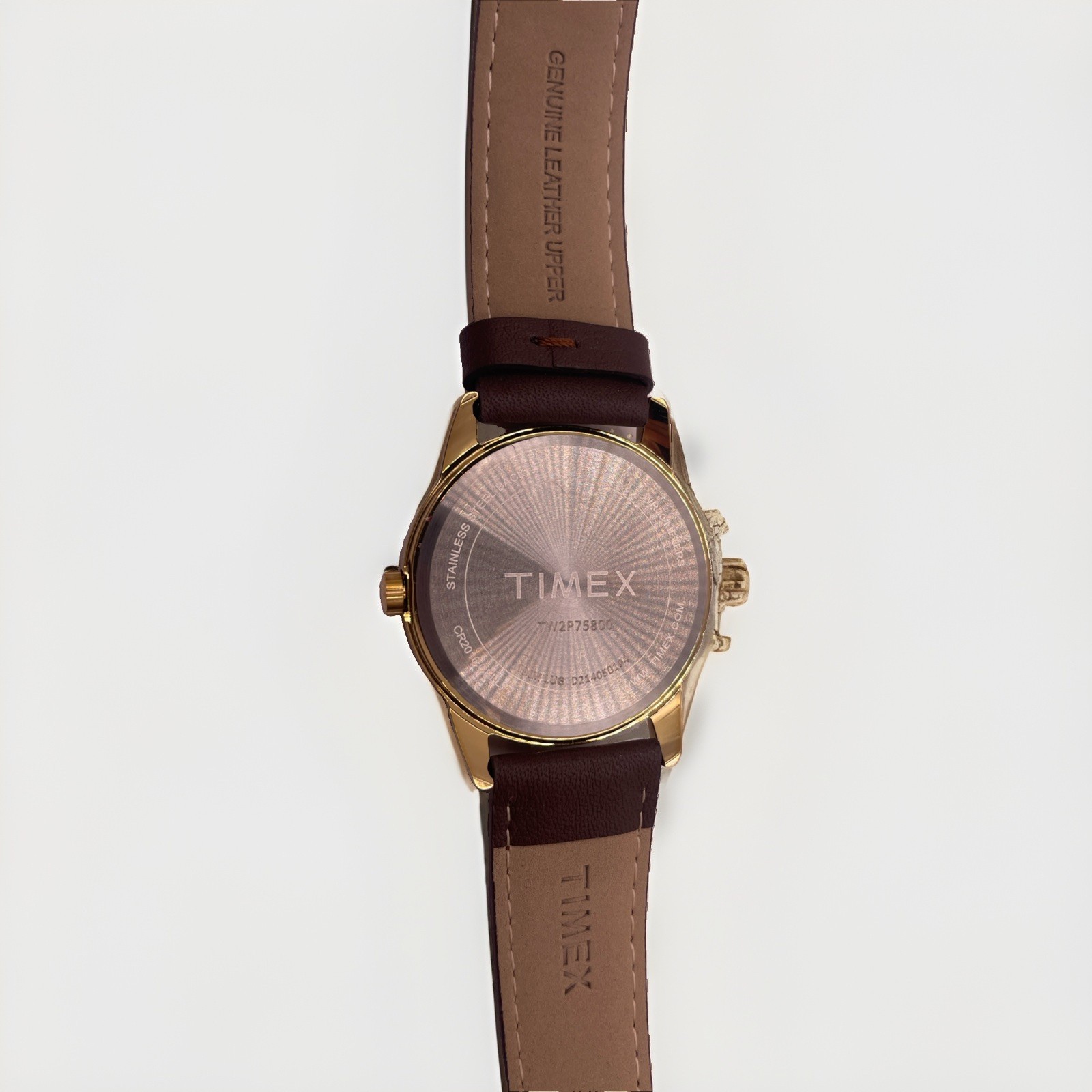 Timex TW2P75800, Men’s Easy Reader Brown Leather Watch, Indiglo, Date, No Box