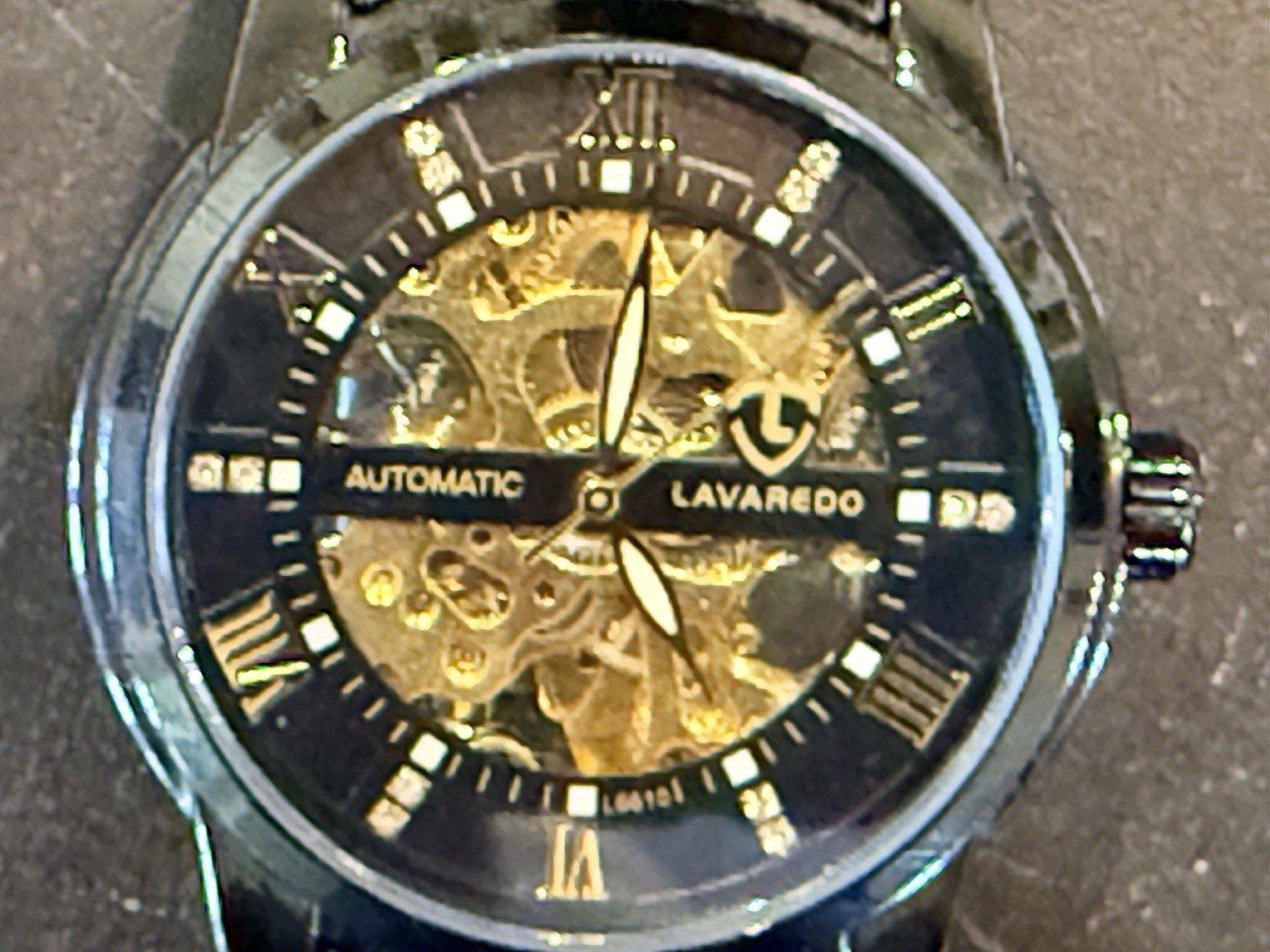 Lavaredo L6610 Automatic Skeleton Dial Wristwatch Black Stainless Steel
