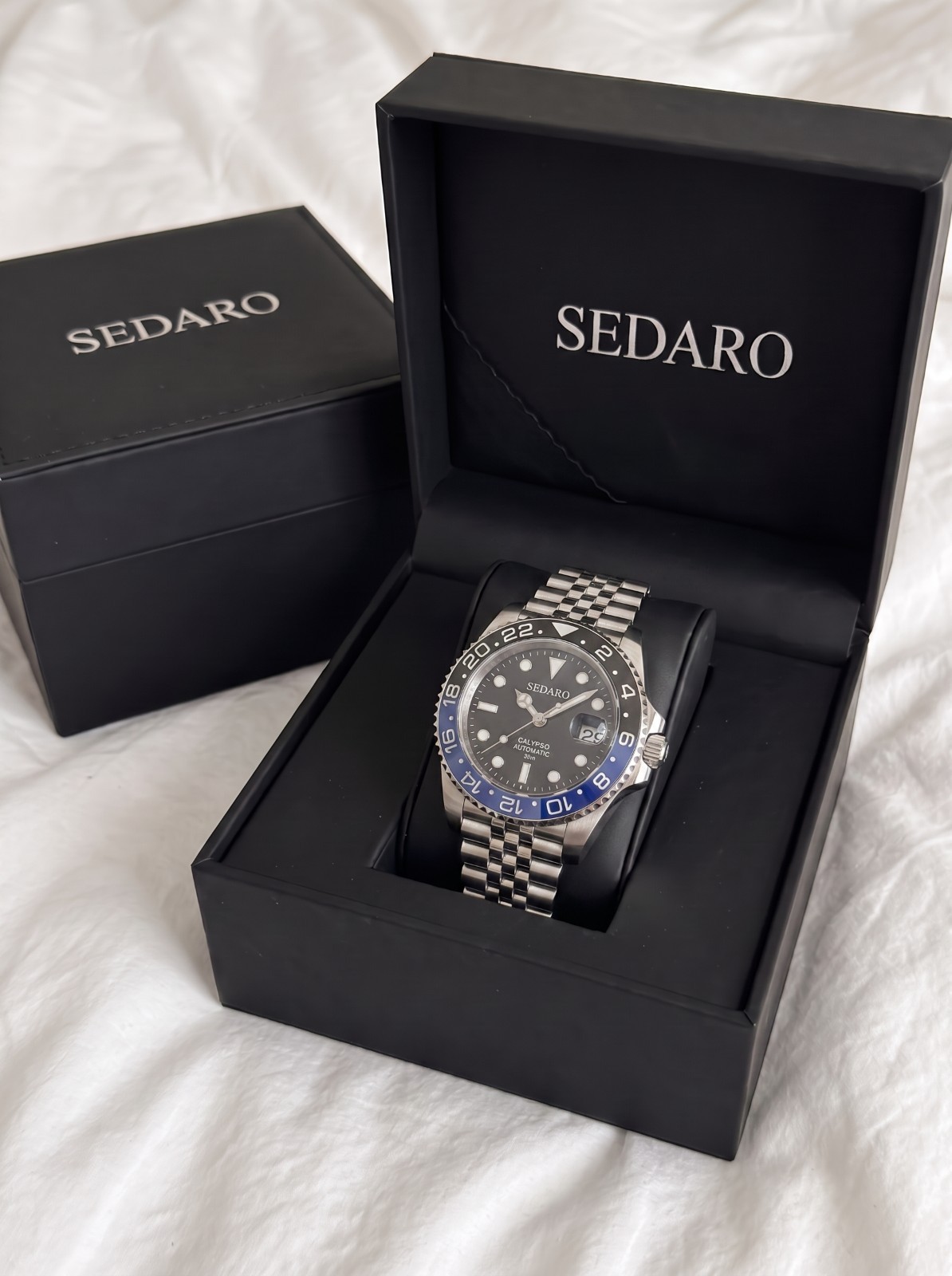 SEDARO GMT Sport Watch – Japanese NH35 – Black & Blue Bezel Automatic