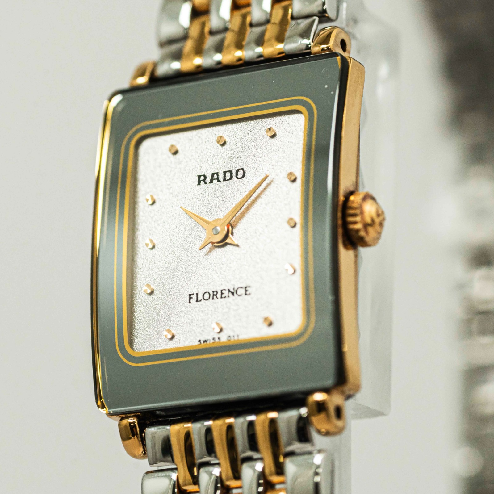 **NEAR MINT** Vintage RADO Florence 153.3606.2N Qz Silver Dial 18mm Womens Watch