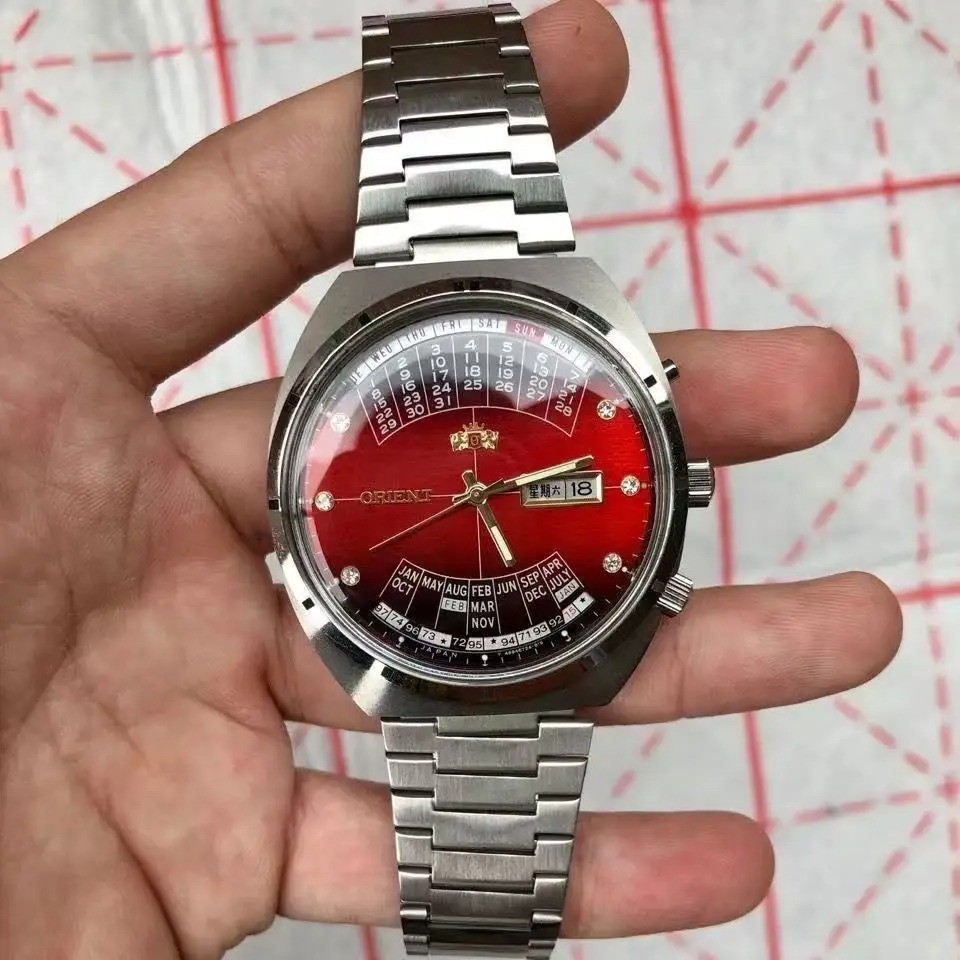 Orient Men Watch Automatic Mechanical Rotating Large Dial Full-Function Gift