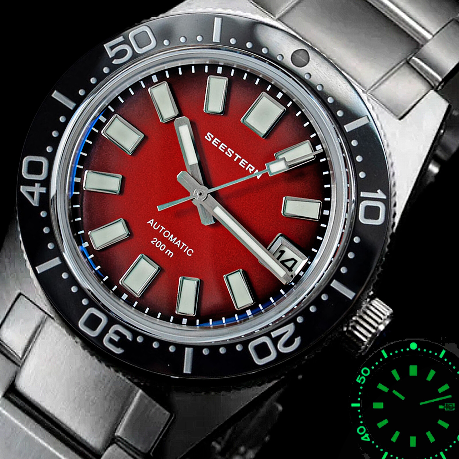 Seestern 62MAS 20ATM Genuine Ceramic NEW LUME Bezel 200m DIVER’S Watch 62MASRLS