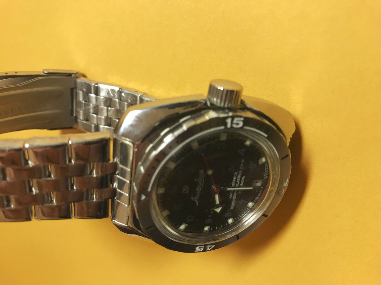 60MIN REDUCED DIAMETER POLISHED LUMED BEZEL VOSTOK AMPHIBIAN KOMANDIRSKIE 38PPG