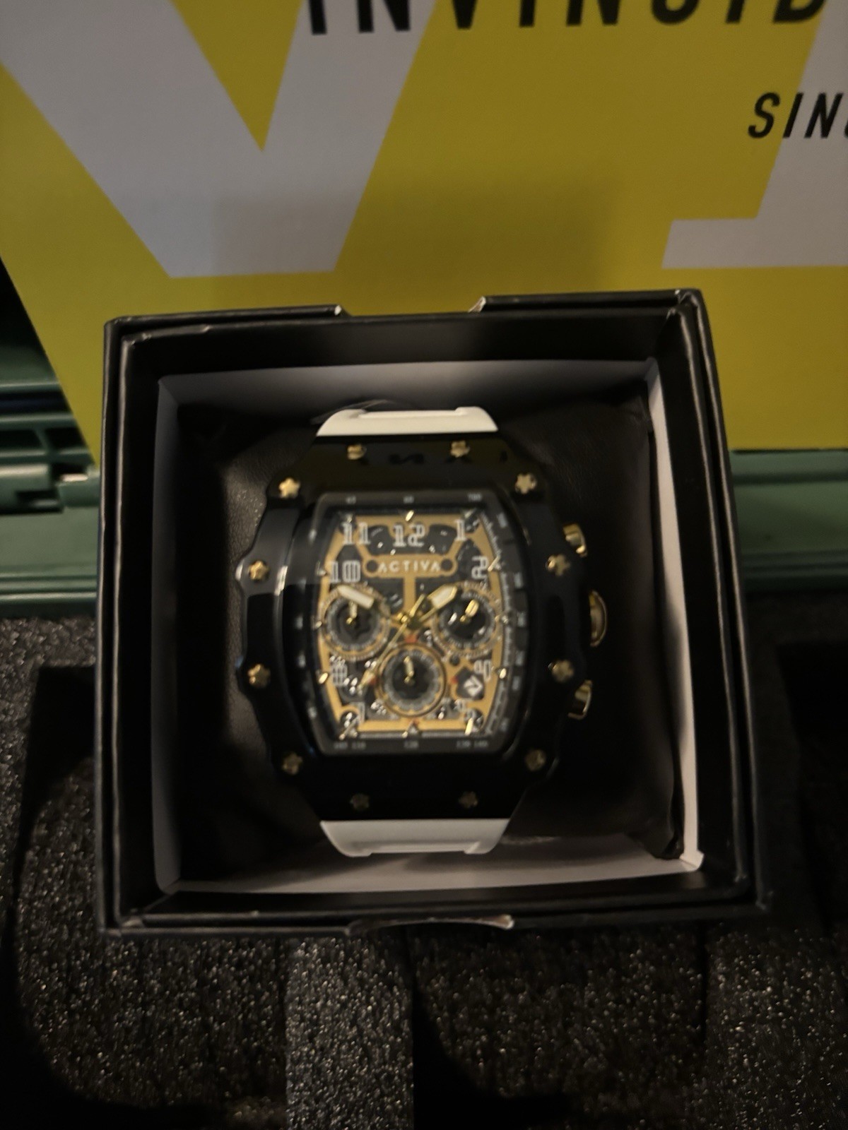 Activa X Invicta Men’s Watch w/ Skeleton Dial-44.3mm Black