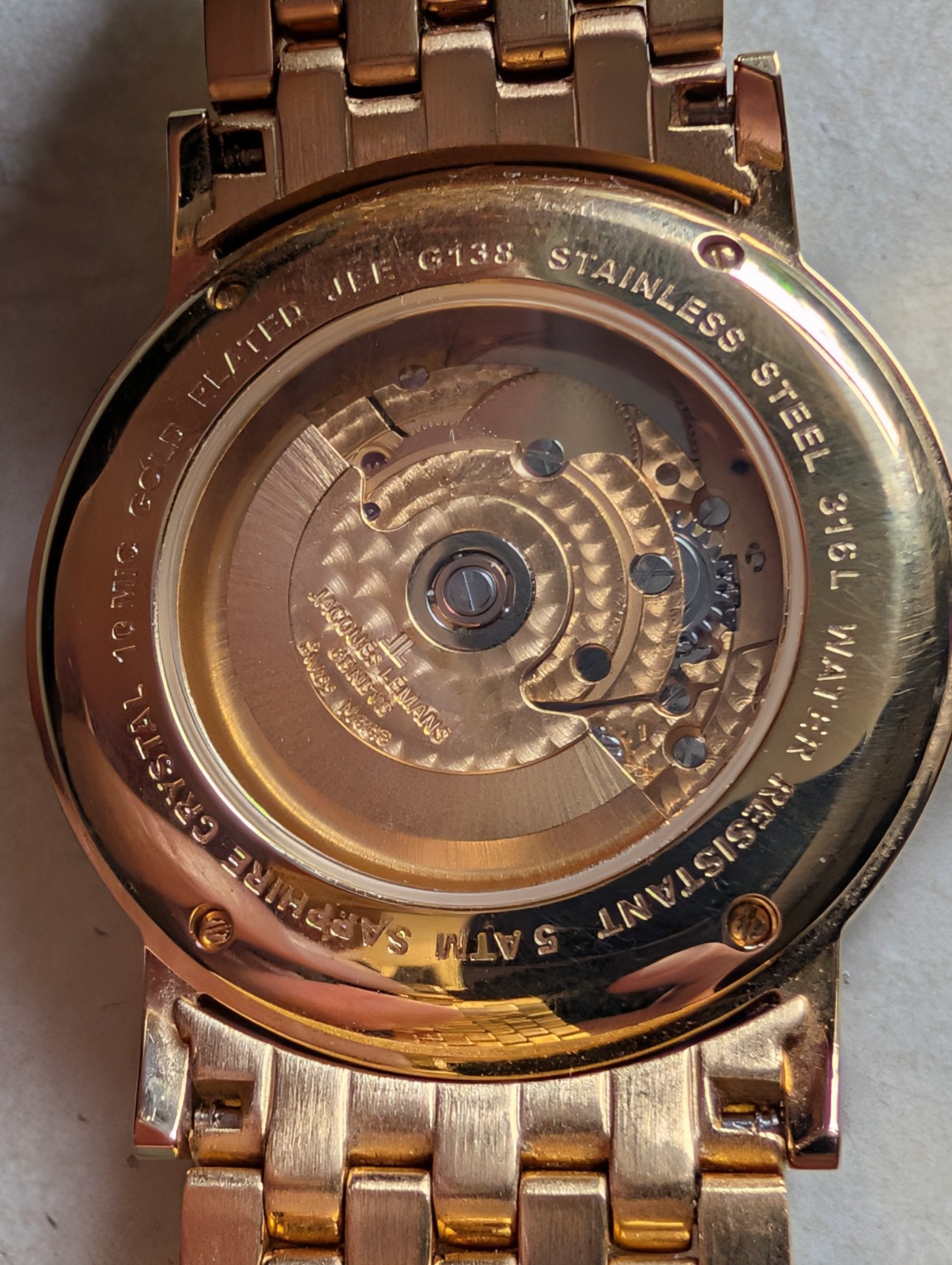 JACQUES LEMANS G-138 MENS AUTOMATIC WATCH