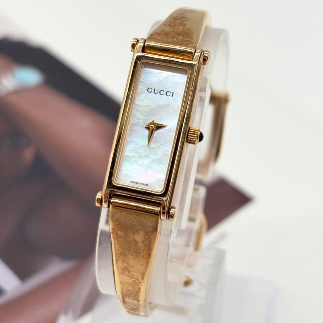 GUCCI 1500L Women’s Quartz Bangle Watch White Shell Dial