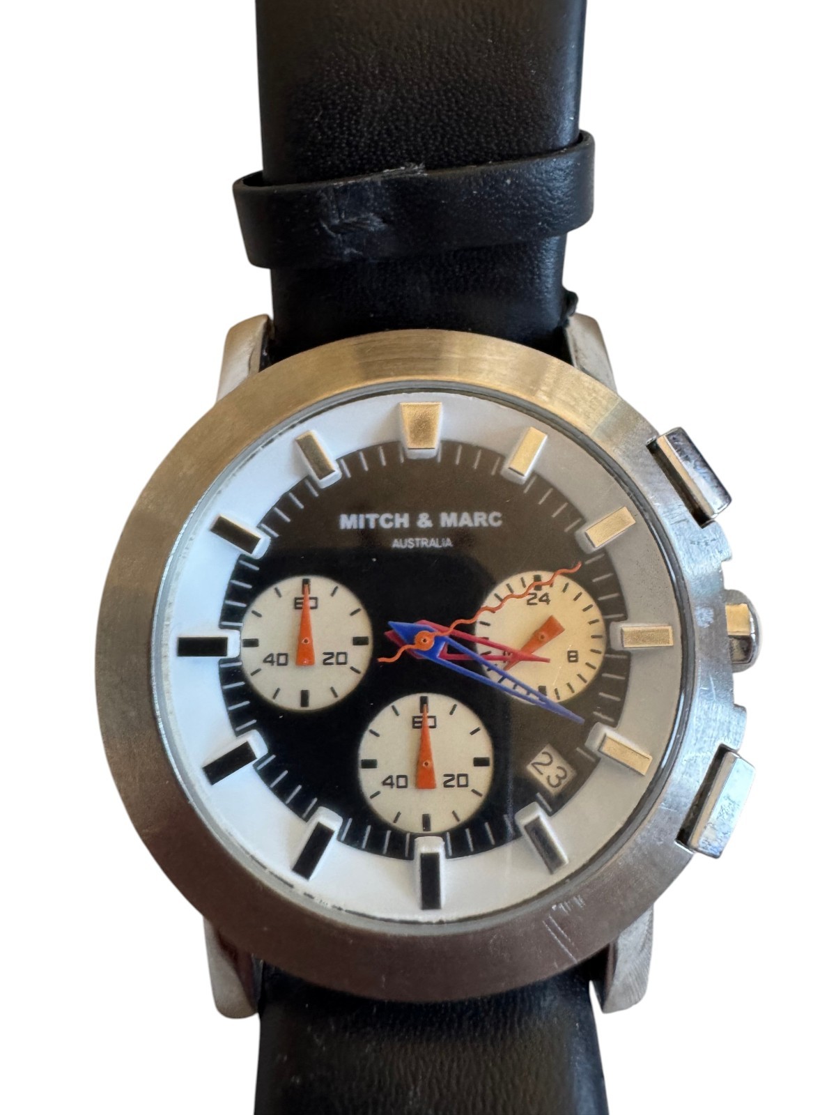 Mitch & Marc Australia Chronograph Quartz Watch Black Dial Date Men’s Untested