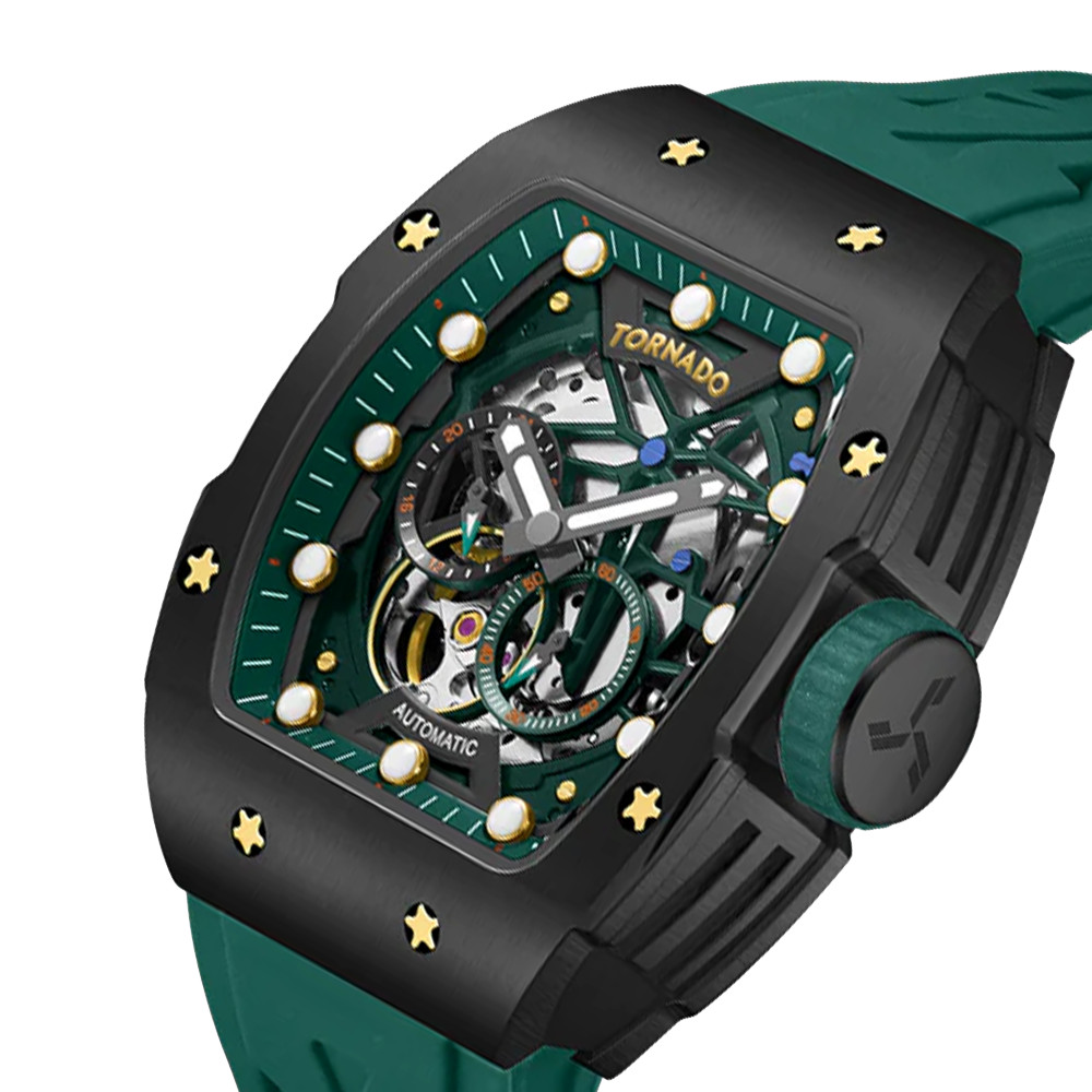 Tornado Xenith Men’s Automatic Watch | Black Dial, 38.5x49mm, 100 m (10 ATM)