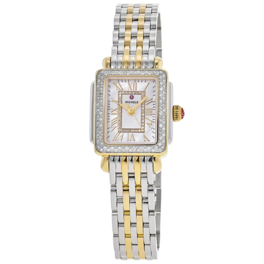 New Michele Deco Madison Diamond White Mother of Women’s Watch MWW06D000172
