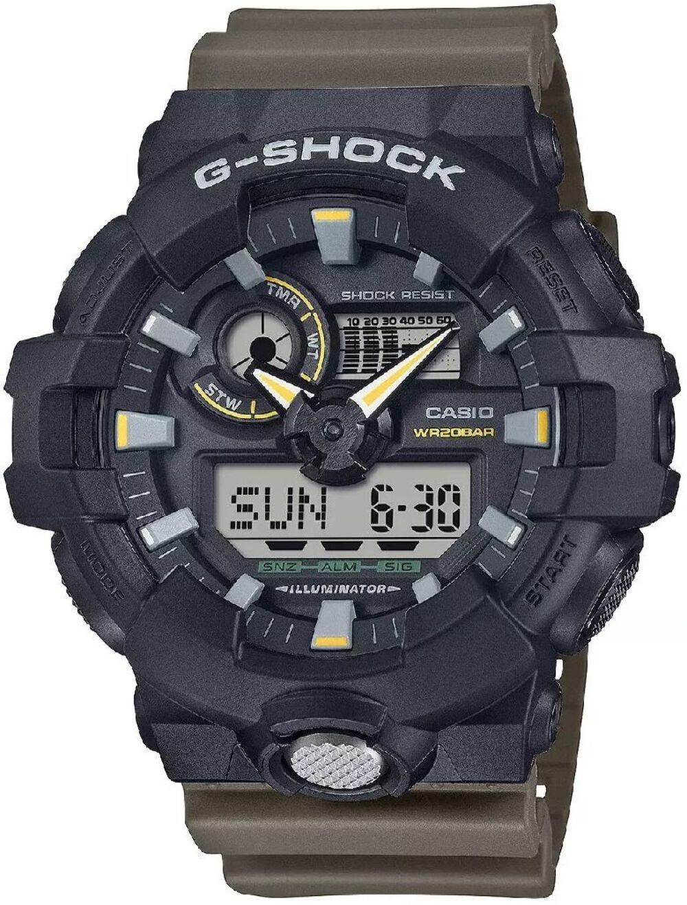 Men’s Casio G-Shock Black & Olive Analog Digital Watch GA100TU-1A3
