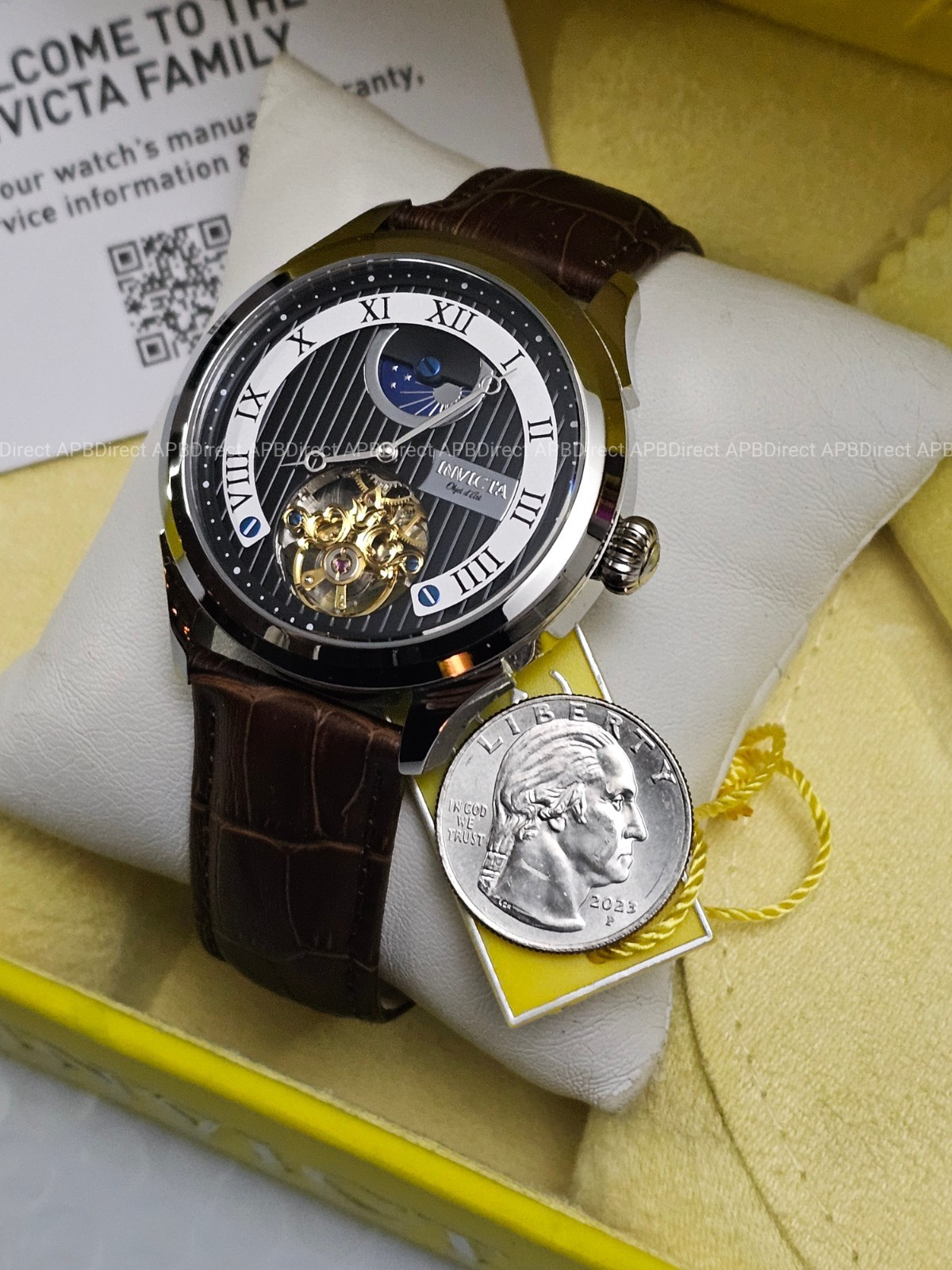 Invicta – Objet D Art – Open Heart – Automatic – Day / Night Leather mens Watch