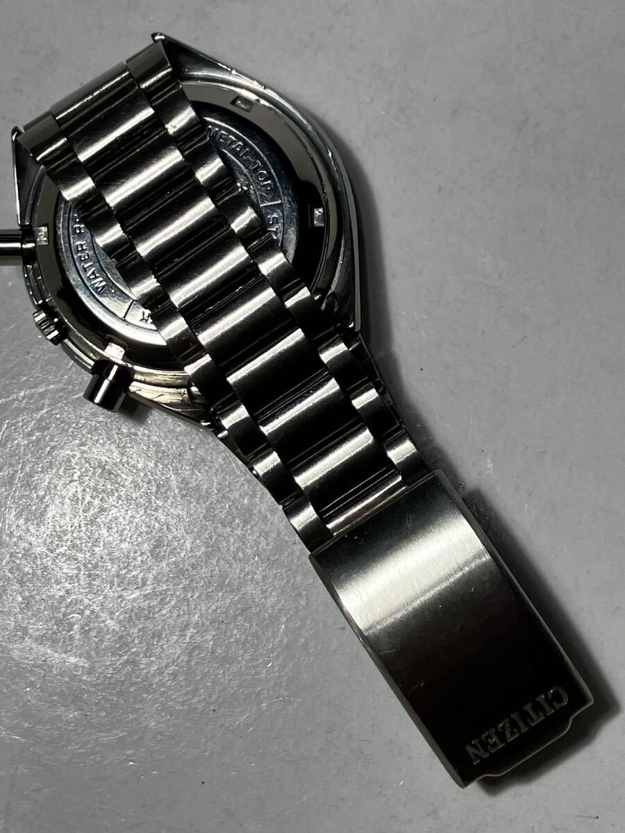 CITIZEN Challenge Timer 8110 Chronograph Auto Rare Horizontal Bar Mens Watch