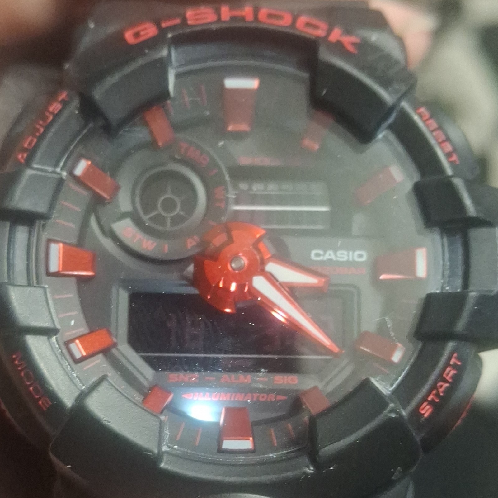 Casio G Shock watch black and red