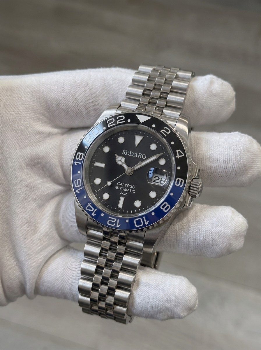 SEDARO GMT Sport Watch – Japanese NH35 – Black & Blue Bezel Automatic