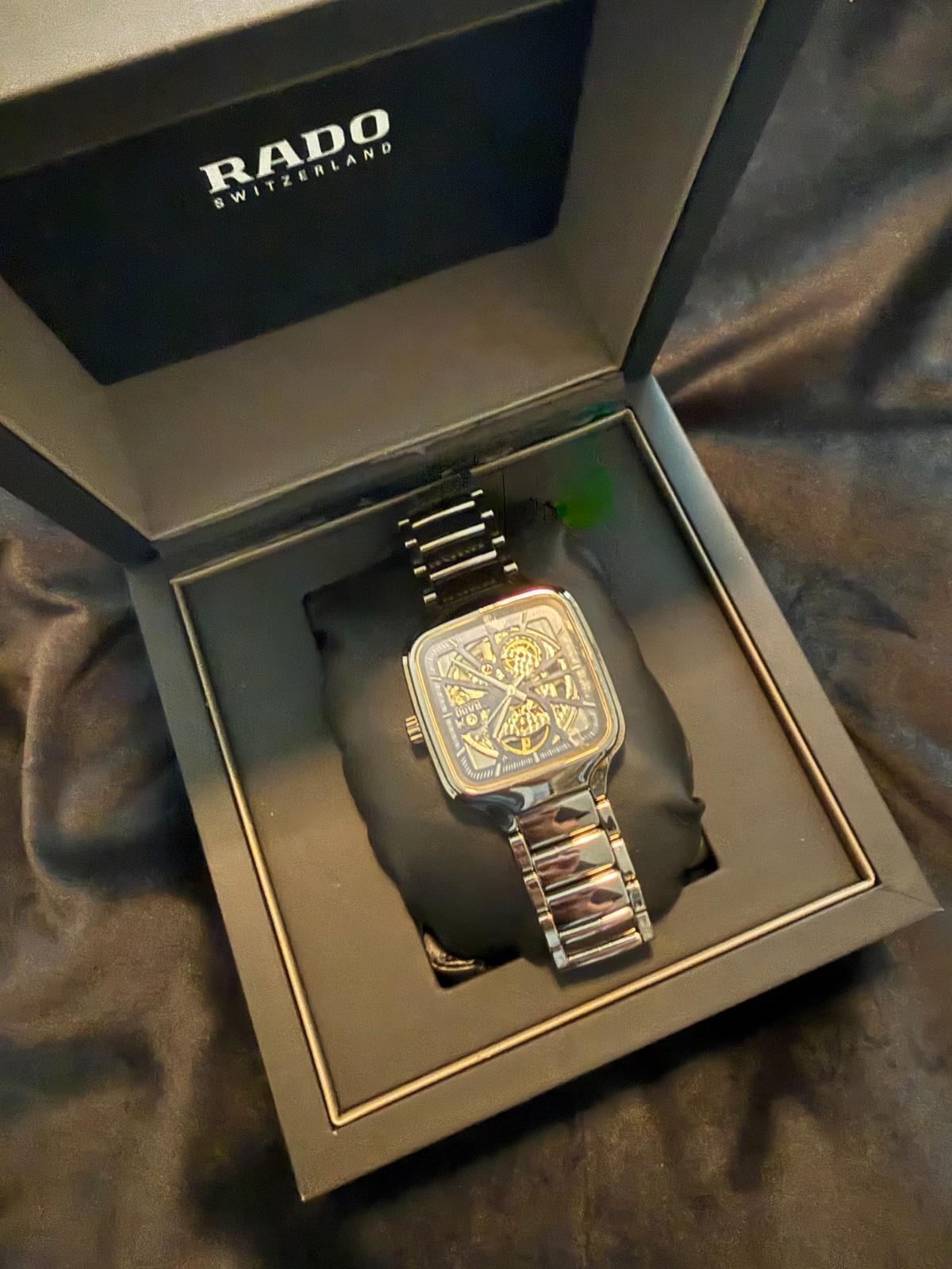Rado True Square Automatic Open Heart Skeleton Slver Dial Men’s Watch