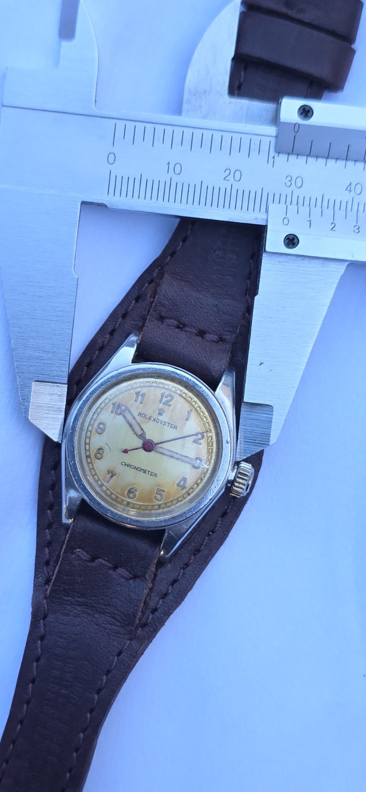 Vintage ROLEX Oyster Chronometer Ref 2595 Military 29mm Patina Dial Manual Watch