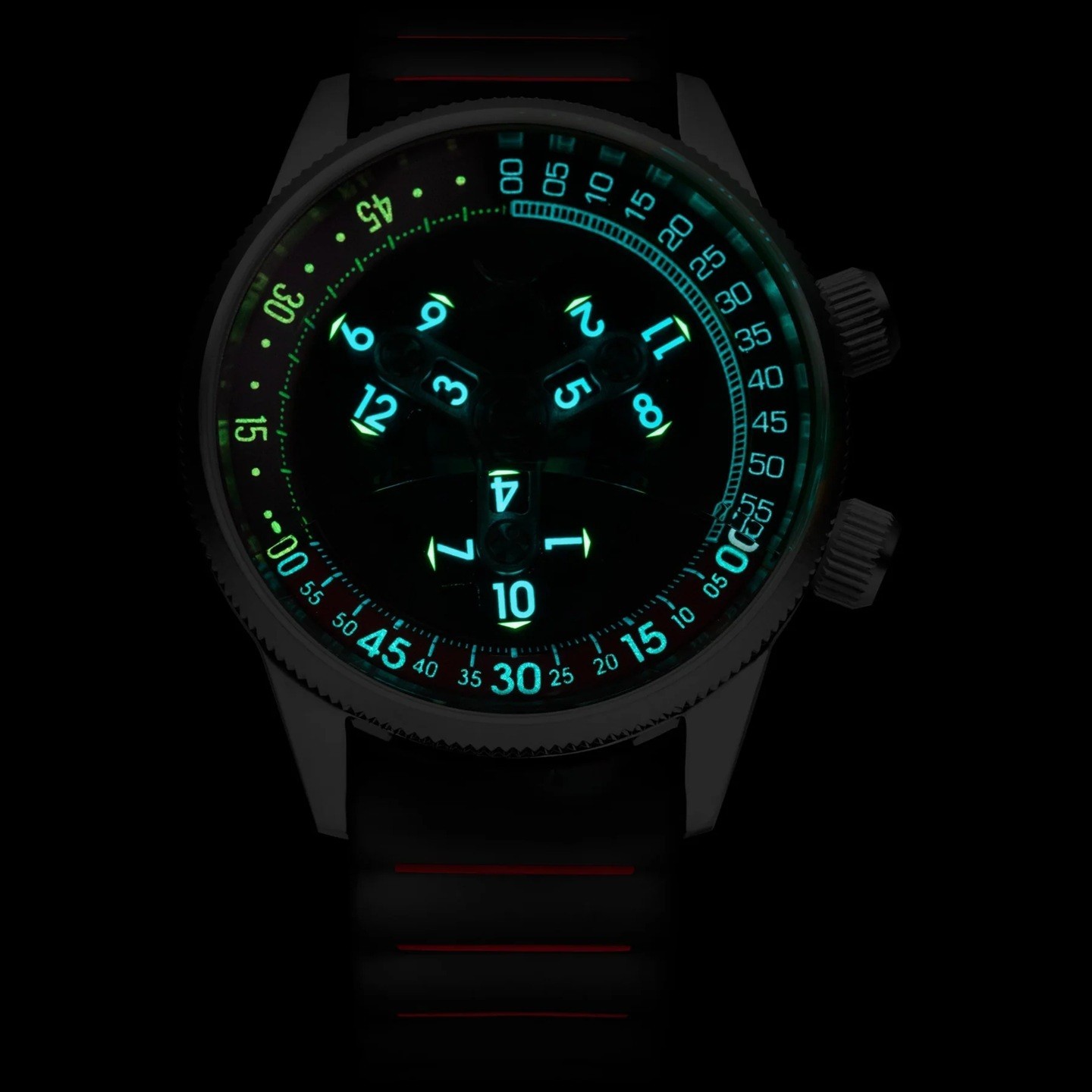 Xeric Vendetta II Automatic Wandering Hour Black Gray Red – Brand New