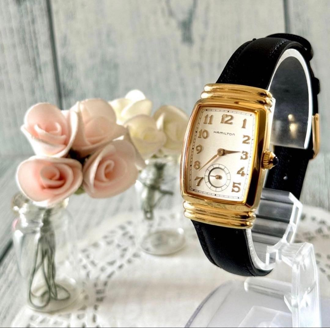 Hamilton 6248 BentOn Wristwatch Gold Tone Free Size Vintage