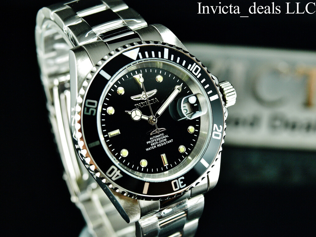 Invicta Men’s 40mm Pro Diver AUTOMATIC NH35A BLACK DIAL Silver Watch