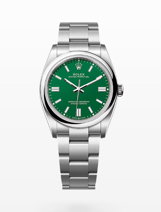 2025 Rolex Oyster Perpetual Watch 36MM Green Steel Watch Unworn Complete Set