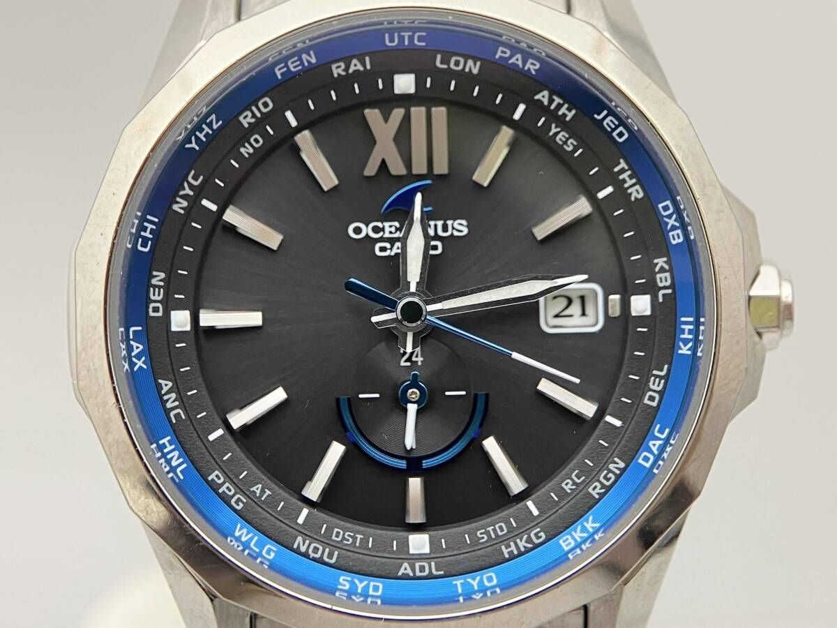 CASIO OCEANUS Manta OCW-S340-1AJF Solar Radio Titanium Ladies Watch Used