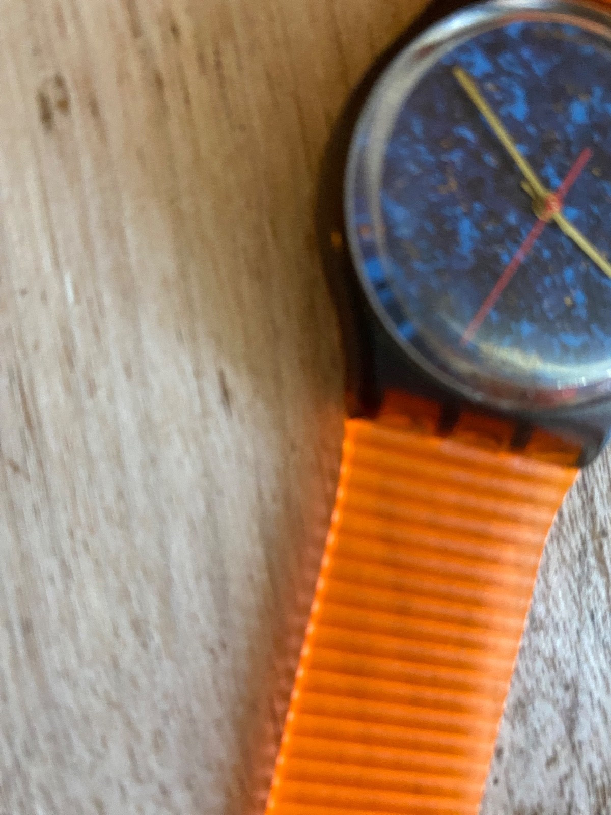 SWATCH 🦩 LAZULI – 🇨🇭 GF101 – 1987 – 🦩 NEW CUSTOM STRAP – 34mm 🇨🇭