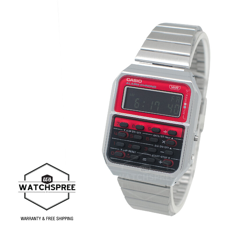 Casio Digital Vintage ’70s CQ-1 Design Calculator S.Steel Band Watch CA-500WE-4B
