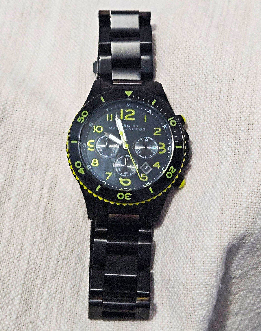 Marc by Marc Jacobs MBM3038 Chronograph Date Quartz Black/Green 50m Watch