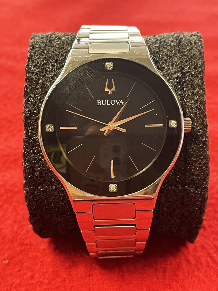 Bulova 96E117 Futuro Millenia Diamond Accent Watch with Black Dial – PPS354781