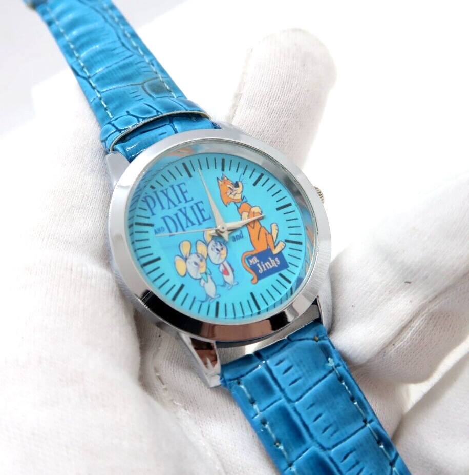 PIXIE & DIXIE & JINKS Quartz,37mm SS Case, Faux Band, MEN’S CHARACTER WATCH M-70
