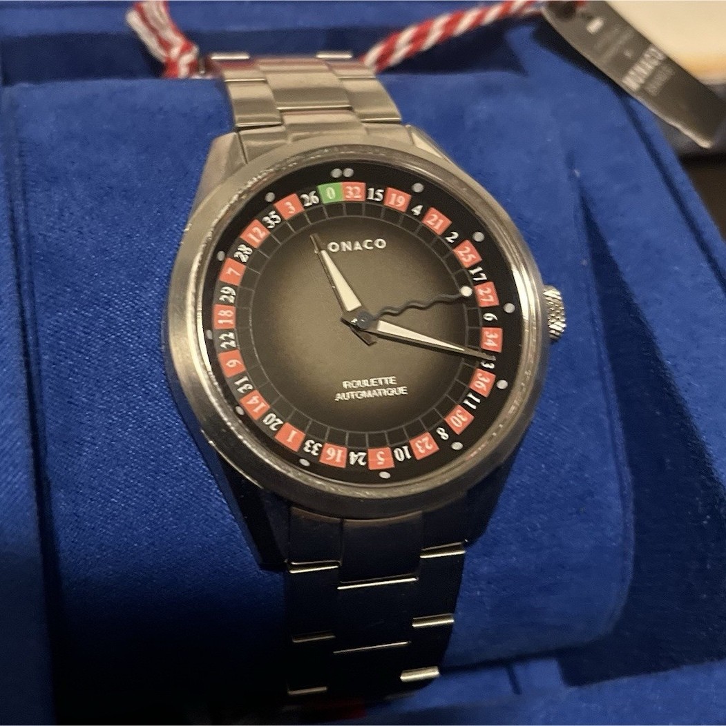 Monaco Roulette Automatique Automatic Men’s Stainless Steel Black Dial Watch