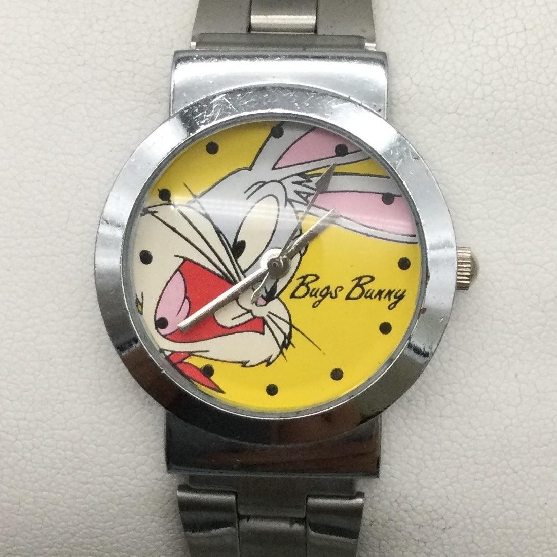 Bugs Bunny Warner Bros Womens Watch 29mm Silver Tone Cartoon New Battery 7.25″
