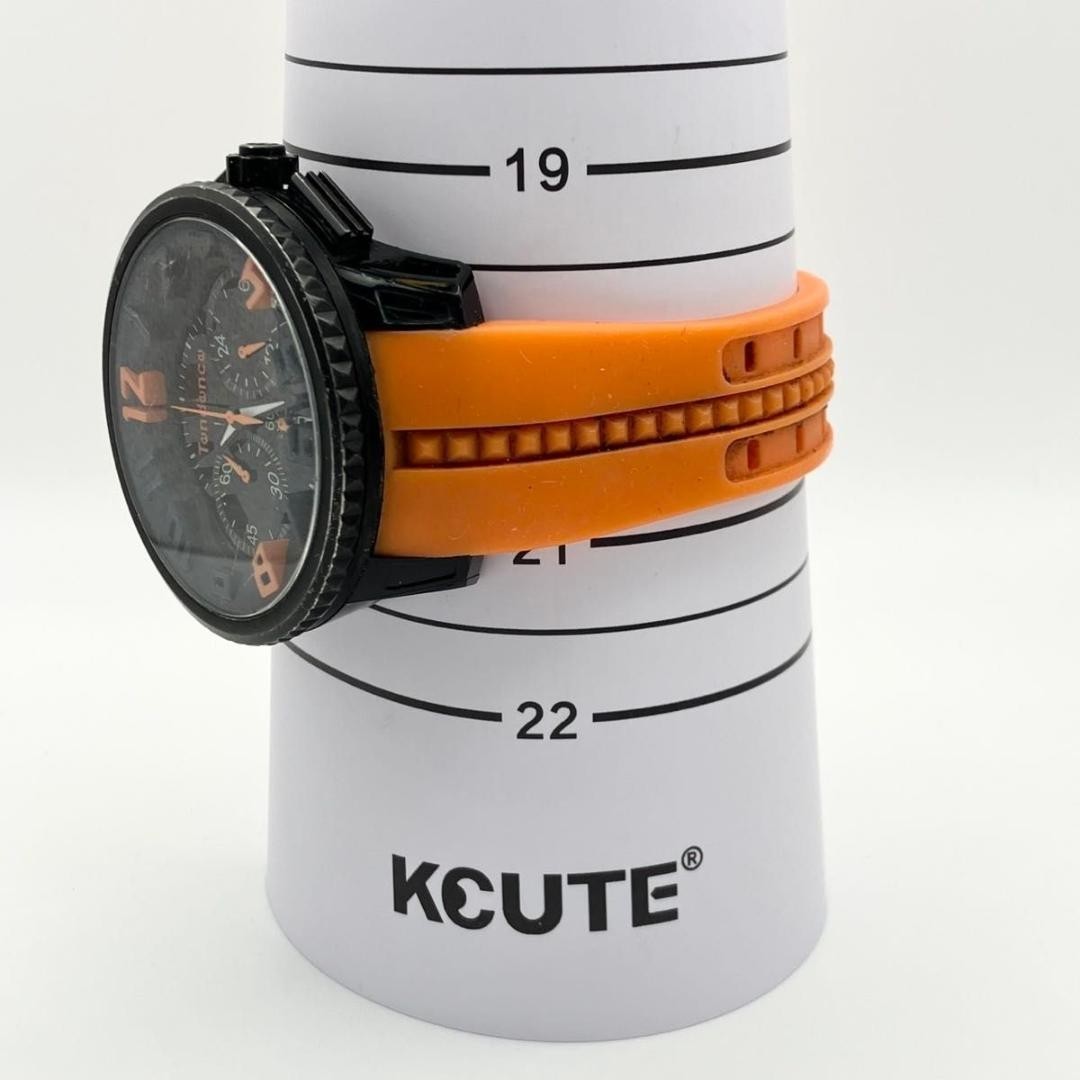 Tendence Gulliver Round Chronograph Black X Orange Watch Quartz Japan