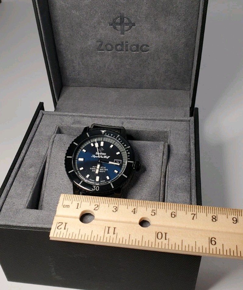 NEW Zodiac Super Sea Wolf Ceramic Compression Diver Automatic Watch Blue ZO9595