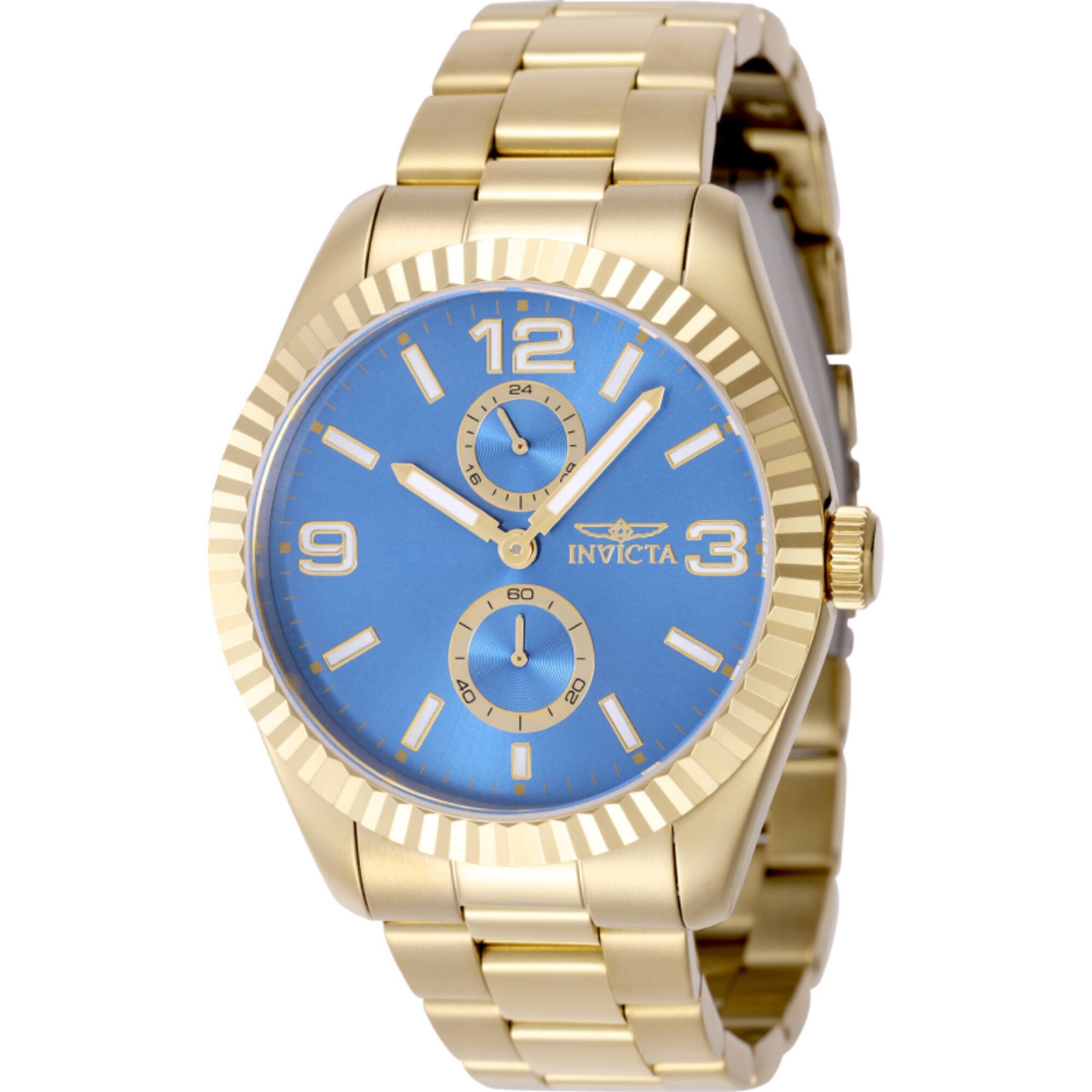 Invicta Men’s Watch Specialty Quartz Blue Dial Yellow Gold Steel Bracelet 49532