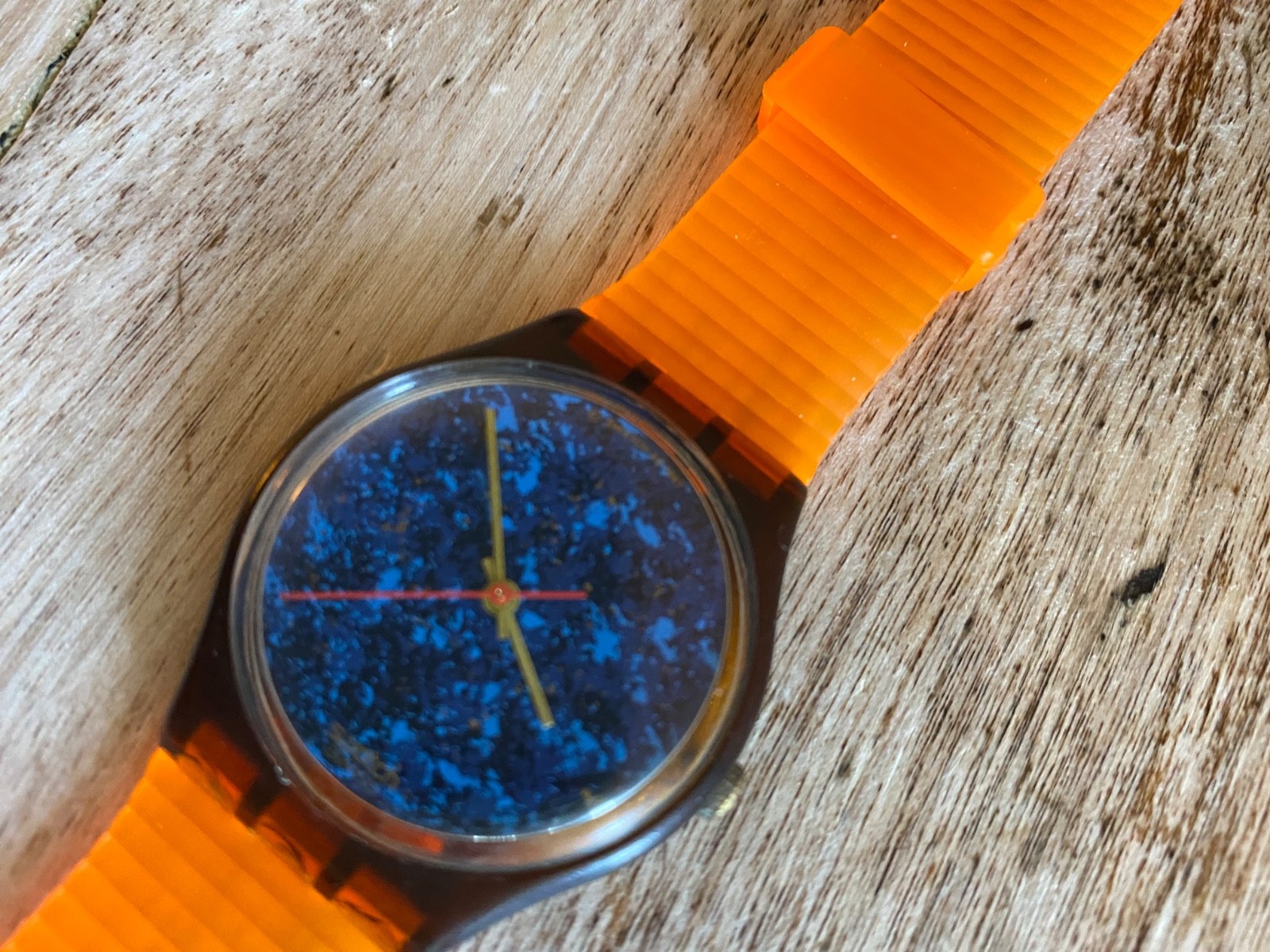 SWATCH 🦩 LAZULI – 🇨🇭 GF101 – 1987 – 🦩 NEW CUSTOM STRAP – 34mm 🇨🇭