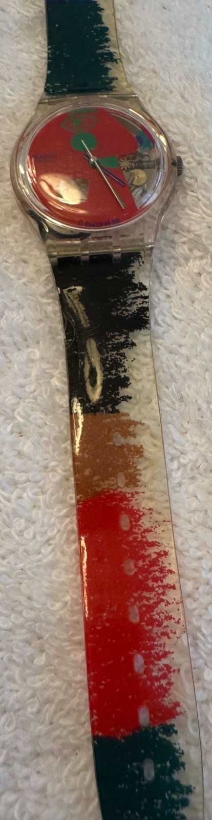SWATCH ‘Color Scribbler’ GK249 1996 by Artist Kveta Pacovská with New Battery