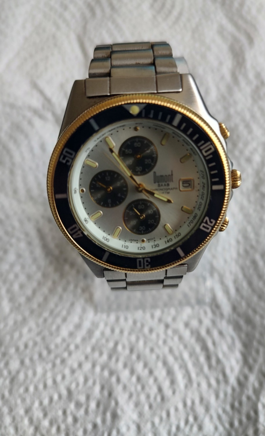 Dumont SAAB Watch Men’s Silver tone Multicolor Stainless Strap Men’s Gent Boy