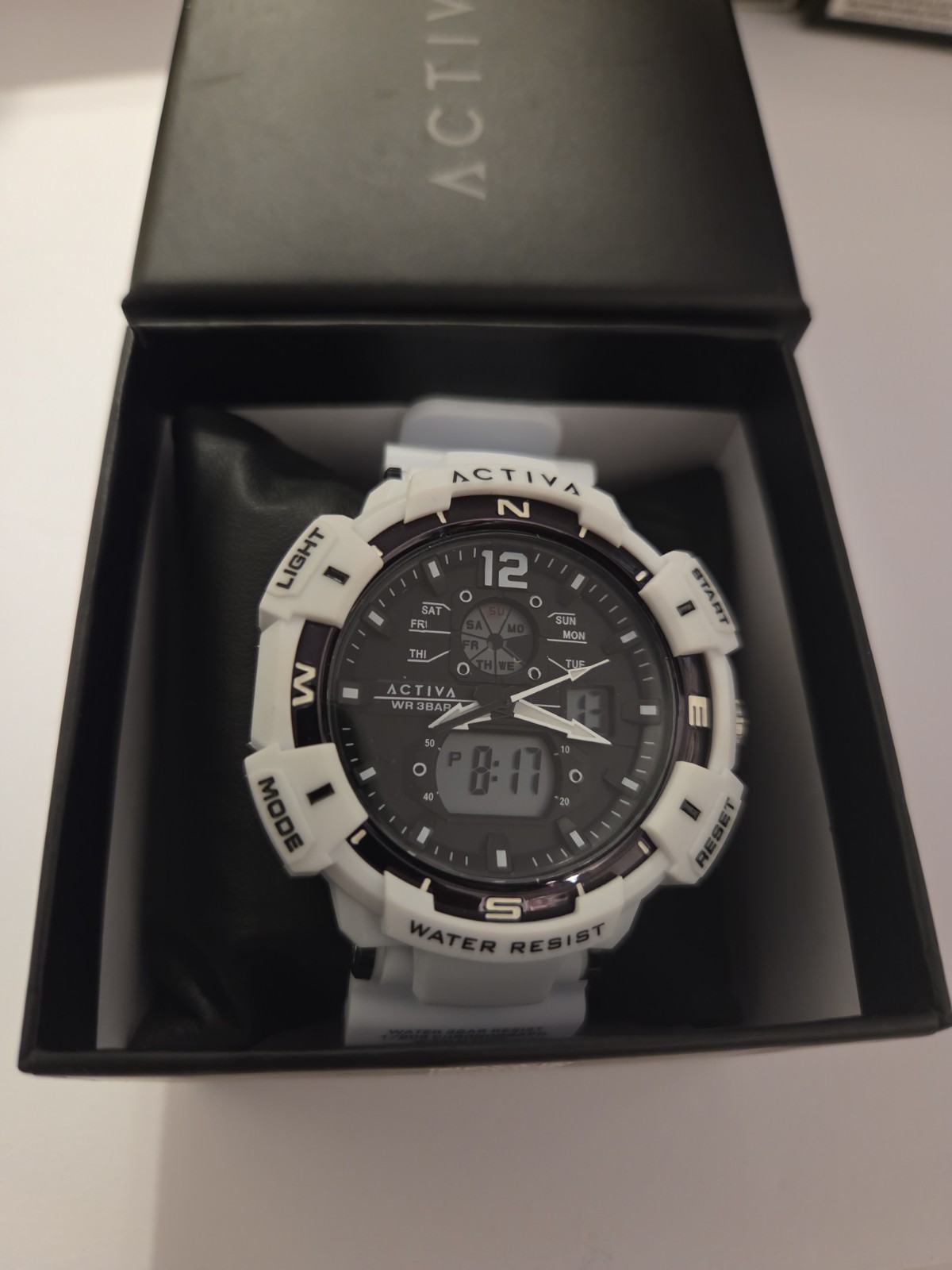 Activa X Invicta ACW8045-001 Men’s Digital Watch White Black 53mm 50M New