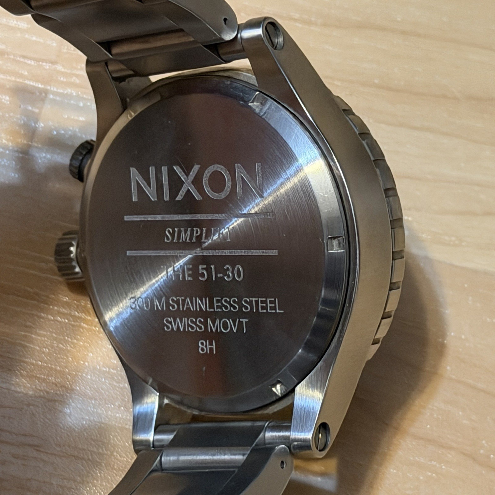 Nixon The 51-30 “Simplify” Black Silver Men’s Surf Analog Tide Watch RUNNING