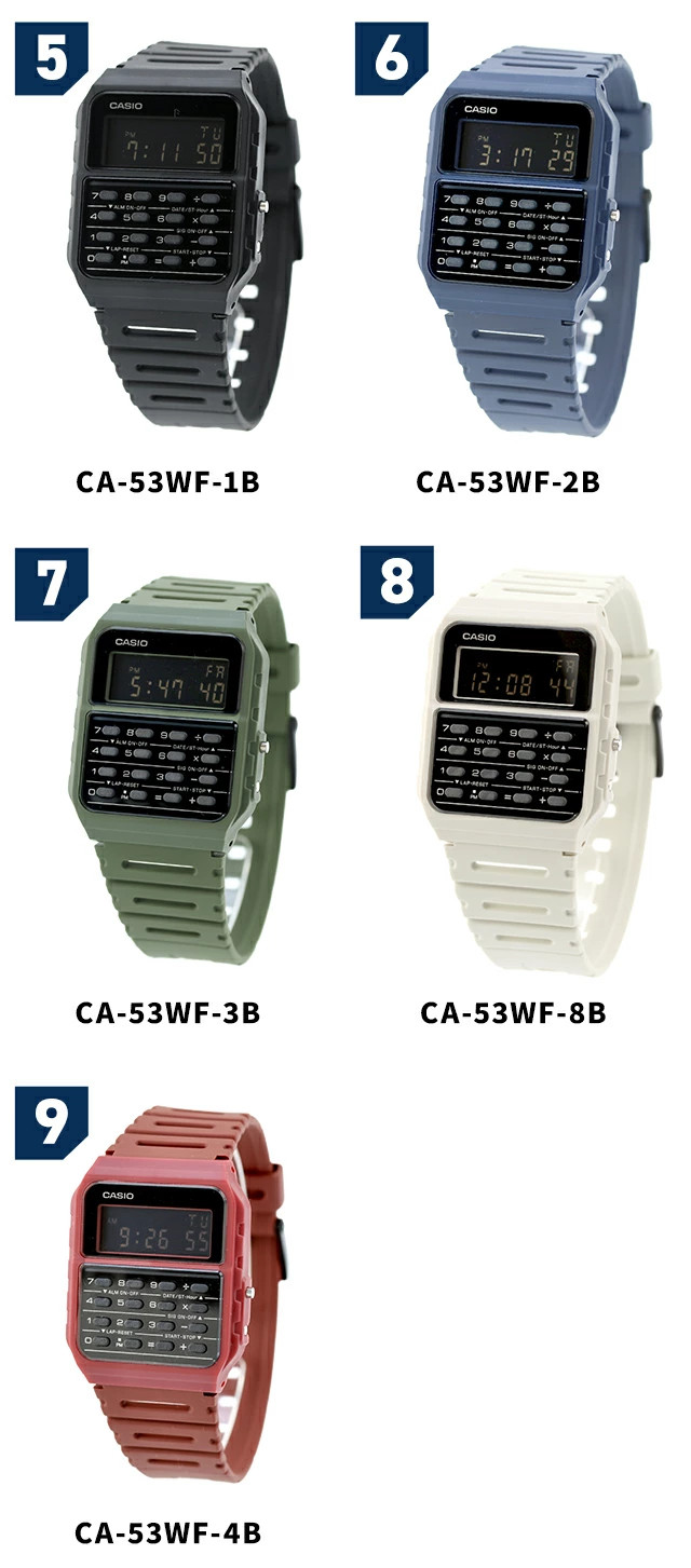 Casio CA-53W-1ZDR Calculator Watch Data Bank Retro Digital Black New R8041044