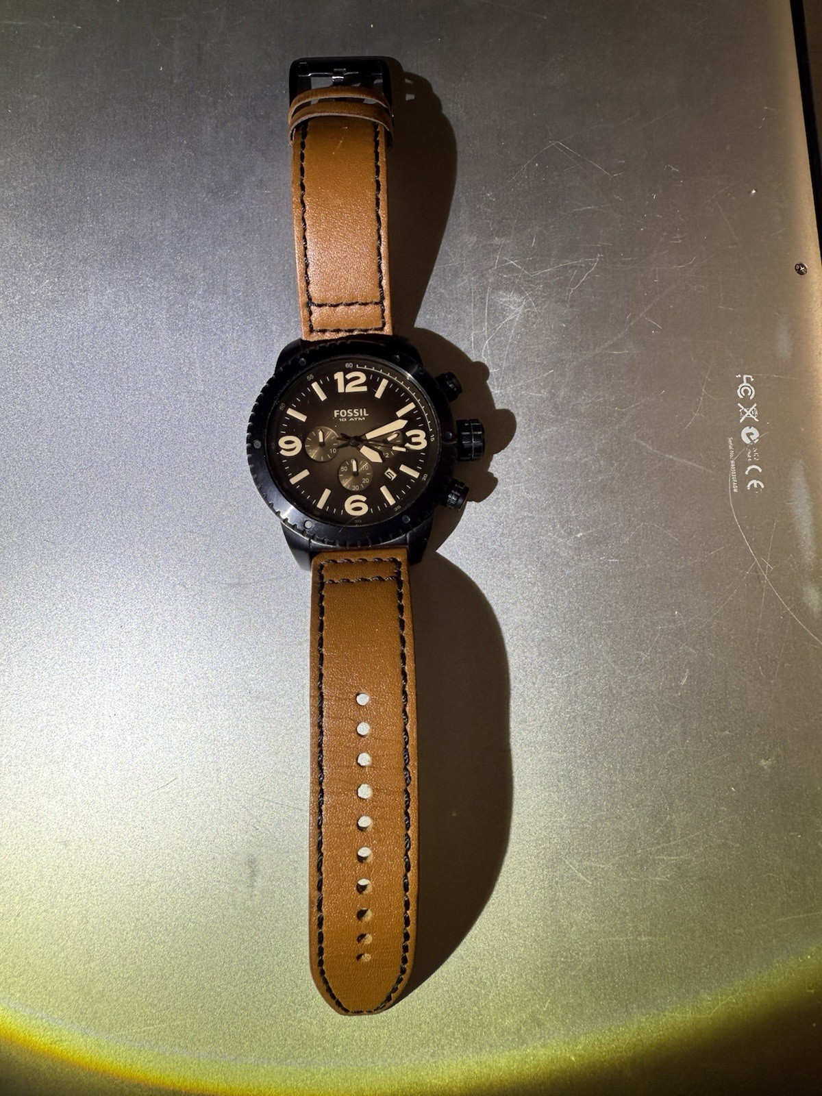 Fossil men’s chronograph brown leather band watch CH-2666- Good condition
