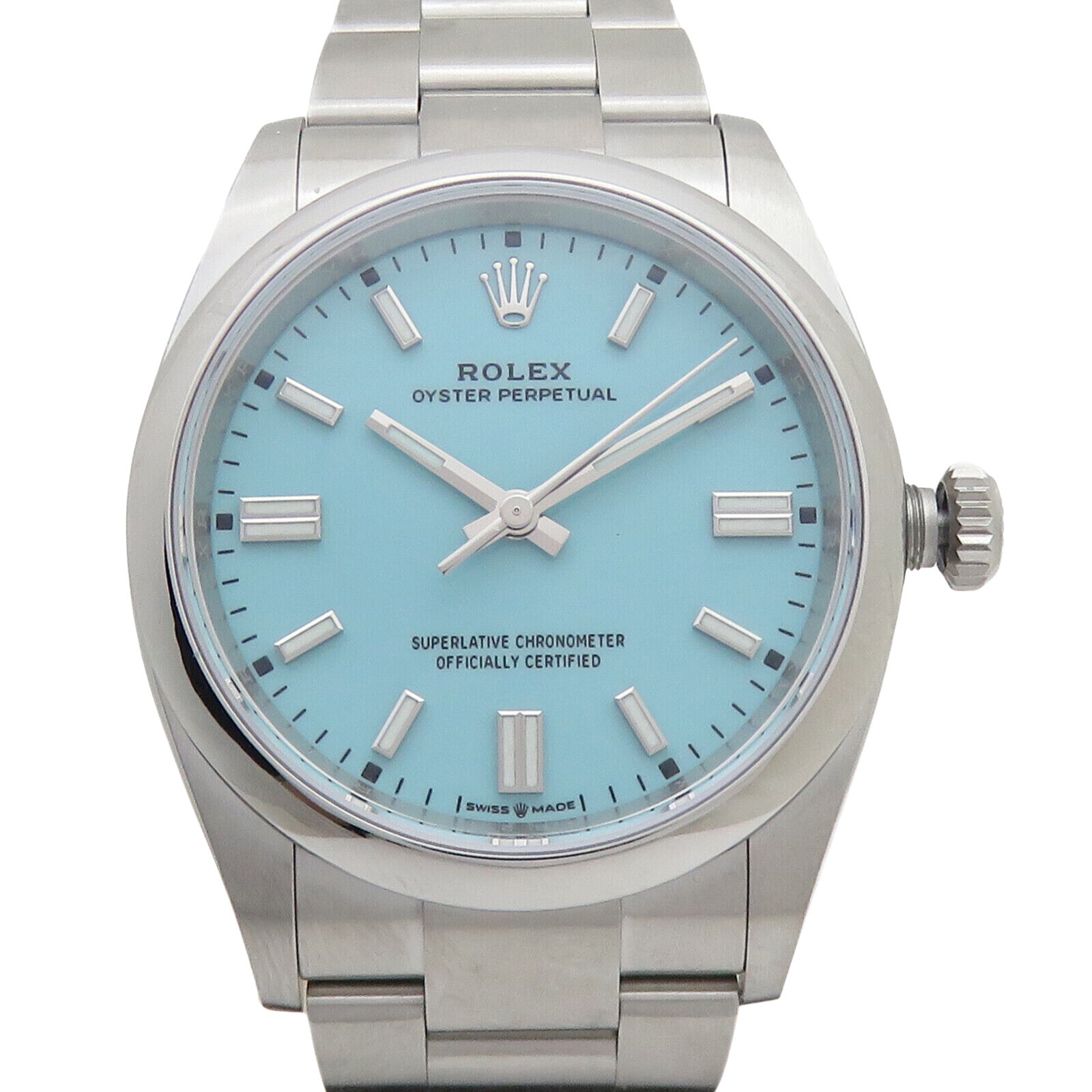 Rolex Oyster Perpetual 126000 Tiffany Blue Dial. New Full Set