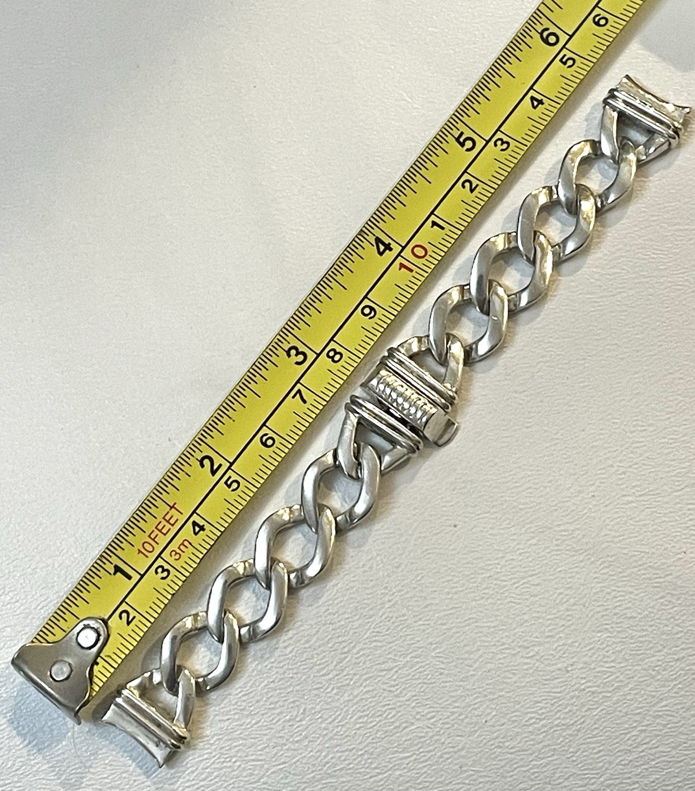 925 Solid Sterling Silver Two Piece Bracelet Ladies Watch Band Lug 14mm