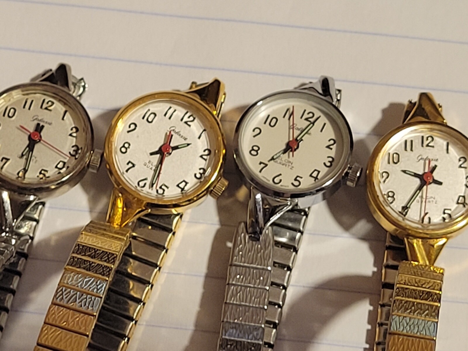 Ten (10) 1980s quartz watches. 8 are Elgin, 1 each Nelsonic and Waltham.