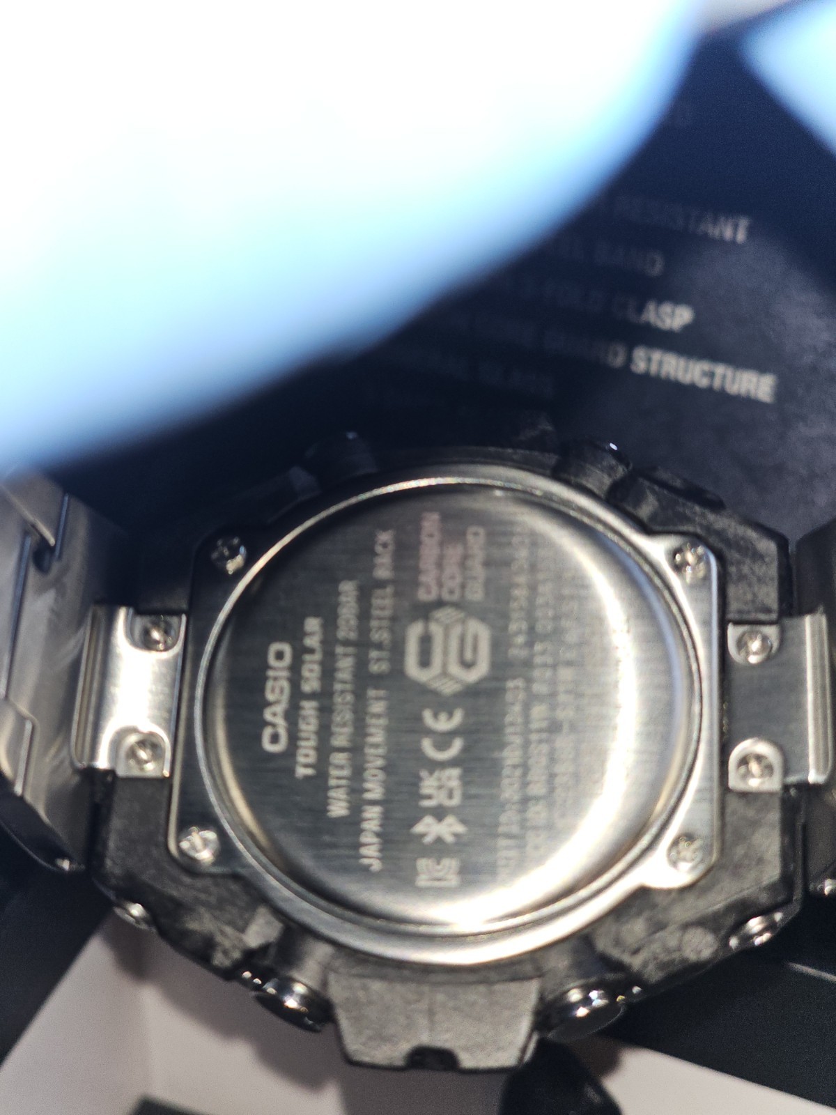 Casio G-SHOCK GSTB500 Bluetooth Tough Solar 200m SS Watch Silver w/ Box